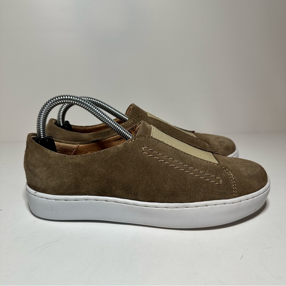 Garnet Hill Size 36 (US-6) Green Suede Leather Zora Slip On Sneakers (250 Box 29